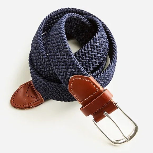 J crew Woven elastic belt with round buckle naval blue - Picture 1 of 3